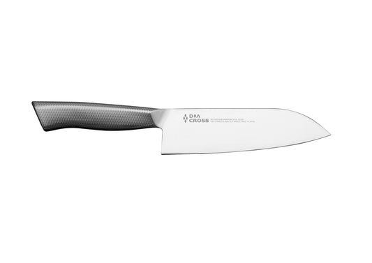 DC-100 - 6.5 in Santoku knife. Molybdenum Vanadium Steel blade 18/8 stainless steel handle. Made by Sumikama Cutlery (Kasumi knives).