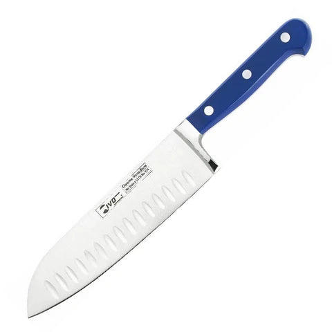 Euro-11 -7 in Santoku knife. This IVO knife is a hot dropped from a single piece of high carbon German steel that consists of exact proportions of carbon,chromium,molybdenum and Vanadium. It takes almost 40 stages from forging to tempering to grinding to polishing, which means IVO knives is recognized around the world for its outstanding Quality.