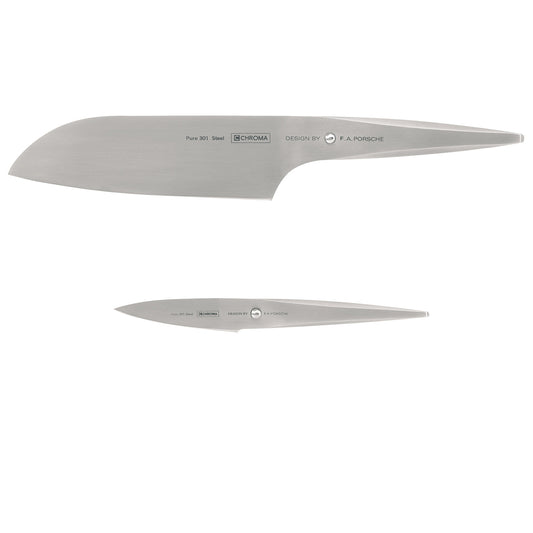 Chroma Type 301 P29 2 piece set 6.5 in Santoku and 3.25 in Paring knife designed by F.A. Porsche